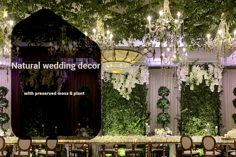 preserved moss and plants to create a natural and elegant wedding decor | Best Moss