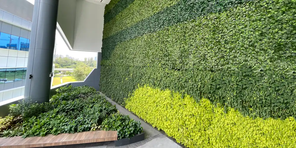 دیوار خزه‌ای "Green Living Wall" در سنگاپور - بست ماس